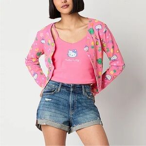 Hello Kitty sz XS Pink Cardigan and Tank Top Set NWOT